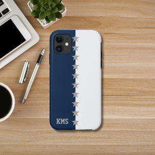 Capa Para iPhone 11 Cores da Faculdade Azul Marinho e Branco