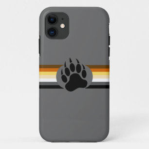 Capa Para iPhone 11 cores listras Orgulho do Urso e Pata de Urso
