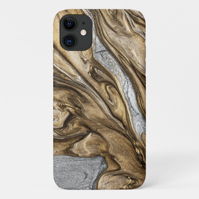 Capa Para iPhone 11 cores marrons líquidas glamour 002 (Verso)