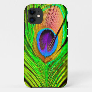 Capa Para iPhone 11 Cores Neon Pena de Pavão