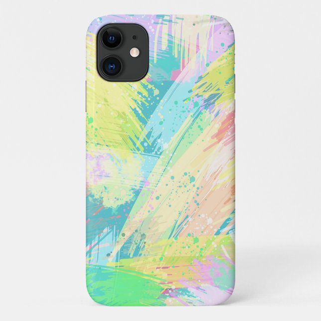 Capa Para iPhone 11 Cores Pastel Elegantes Arte Abstrata (Verso)
