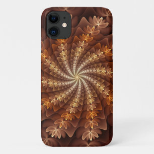 Capa Para iPhone 11 Cores Quentes, Padrão de Arte Fractal Moderna Trip