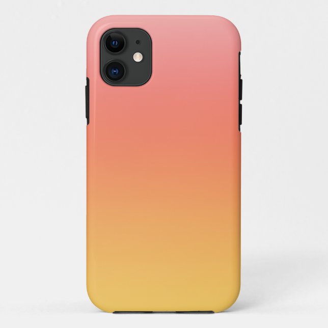 Capa Para iPhone 11 Cores simples - Amarelo a Rosa Mistura (Verso)