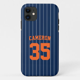 Capa Para iPhone 11 Cores Totalmente Editáveis Baseball Jersey Stripe