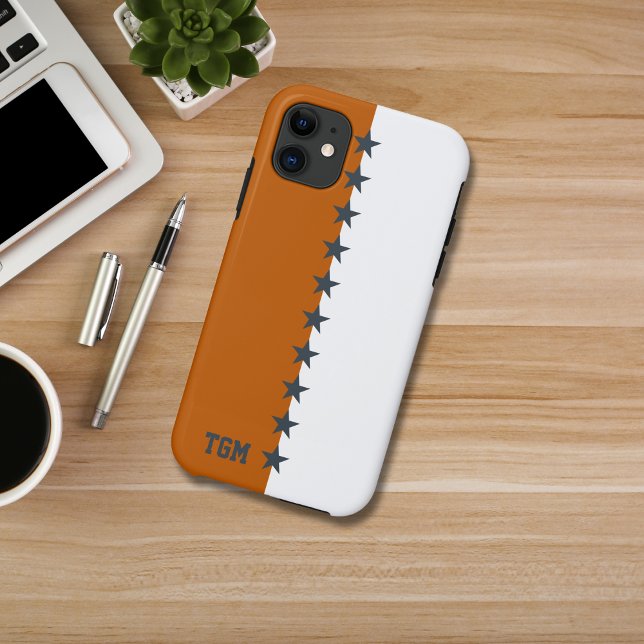 Capa Para iPhone 11 Cores Universais Queimadas Laranja, Cinzas Escuras (Criador carregado)