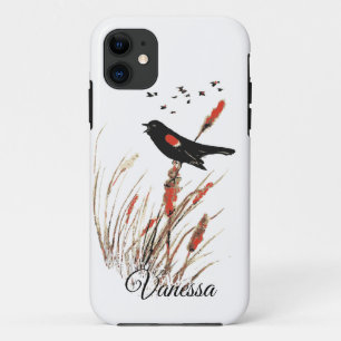 Capa Para iPhone 11 Cores Vermelhas de Winged Blackbird - Coleção de A