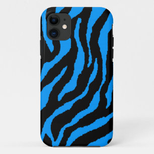 Capa Para iPhone 11 Corey Tiger 80s Listras de Tigre Neon (Azul Turque