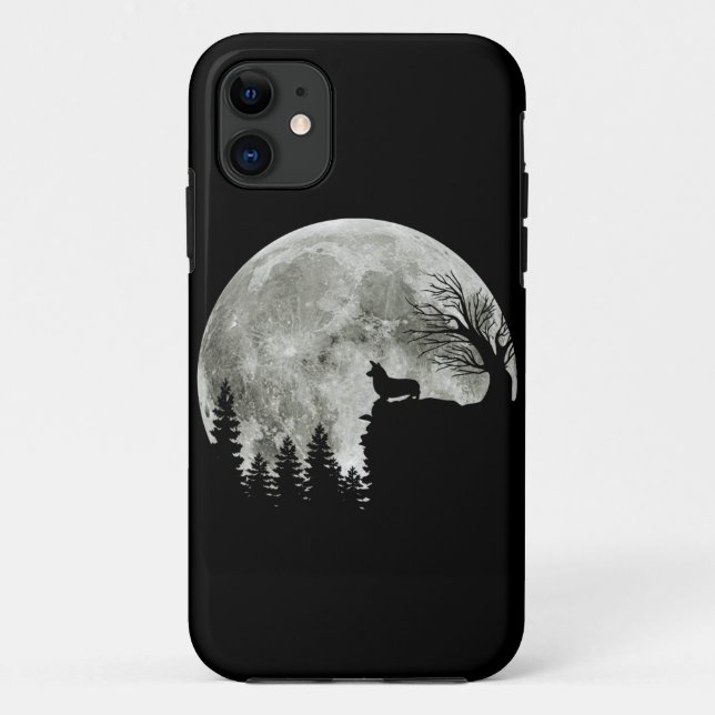 Capa Para iPhone 11 Corgi No Halloween Do Luar Da Montanha (Verso)