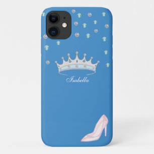 Capa Para iPhone 11 Coroa de princesa & sapato de cristal no azul céu