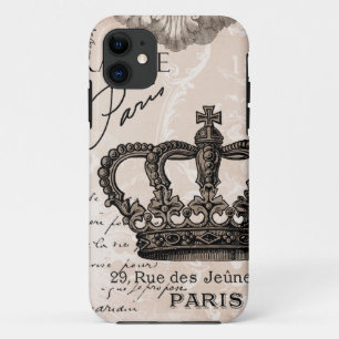 Capa Para iPhone 11 coroa francesa do chique do vintage moderno
