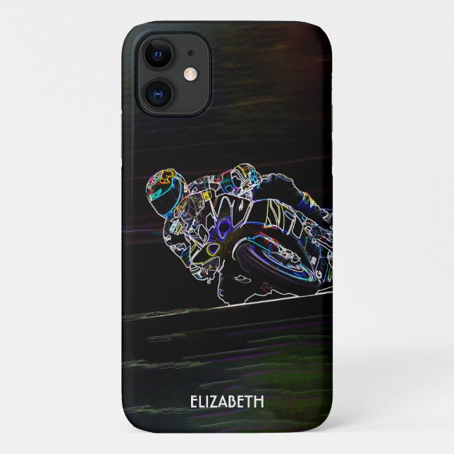 Capa Para iPhone 11 Corrida Escolar de Biker Club Biker Club (Verso)