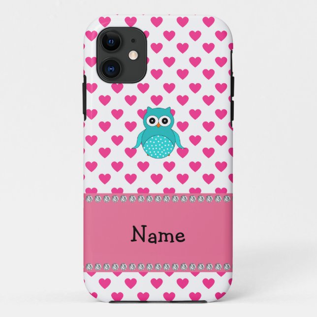 Capa Para iPhone 11 Coruja fofa de nome personalizado (Verso)