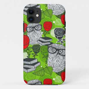 Capa Para iPhone 11 Coruja nas rosas vermelhas