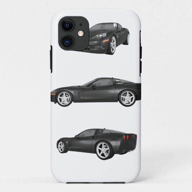 Capa Para iPhone 11 Corvette Preto (Verso)