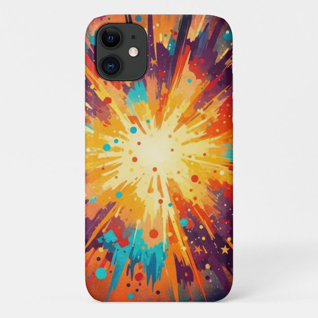 Capa Para iPhone 11 Cosmic Burst Abstract Splatter Art (Verso)