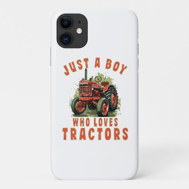 Capa Para iPhone 11 Country Life Boy que ama tratores (Verso)