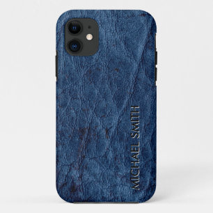 Capa Para iPhone 11 Couro Azul