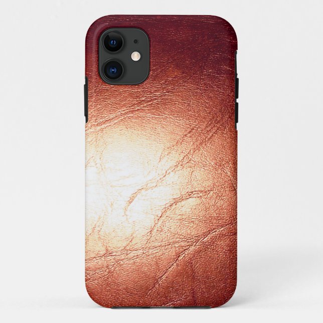 Capa Para iPhone 11 Couro Metálico de Bronze (Verso)