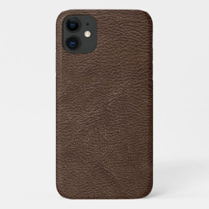 Capa Para iPhone 11 Couro Texturizado Castanho