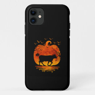 CAPA PARA iPhone 11 COW HALLOWEEN COSTUME COSTUME PUMPKIN FALL SEASEN