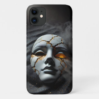 Capa Para iPhone 11 Cracked Porcelain Mask Dark Luxury iPhone 11 Case