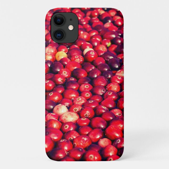 Capa Para iPhone 11 Cranberries Vermelhas Brilhantes (Verso)