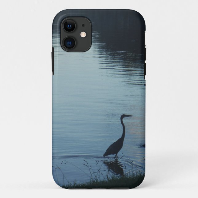 Capa Para iPhone 11 Crane no lago de Sunset (Verso)