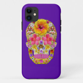 Capa Para iPhone 11 Crânio 4 da flor - tropical