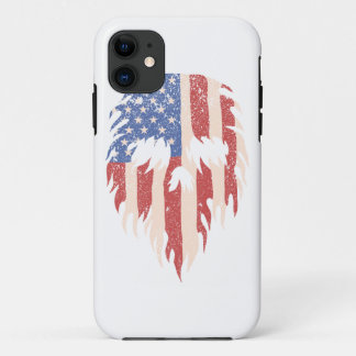 Capa Para iPhone 11 Crânio de Barba com Bandeira dos EUA | Design Patr