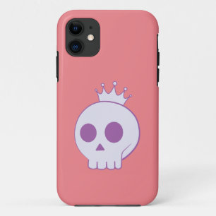 Capa Para iPhone 11 crânio de desenho animado com design da coroa
