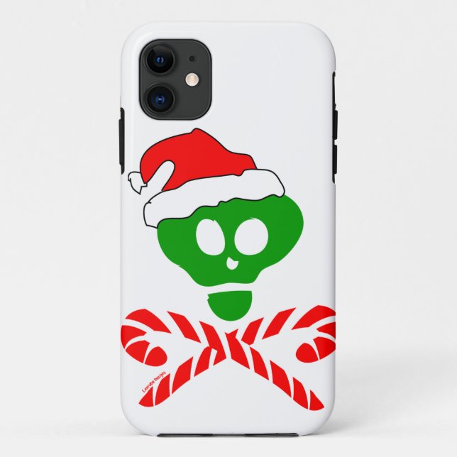 Capa Para iPhone 11 Crânio de Natal Crossbones (Verso)