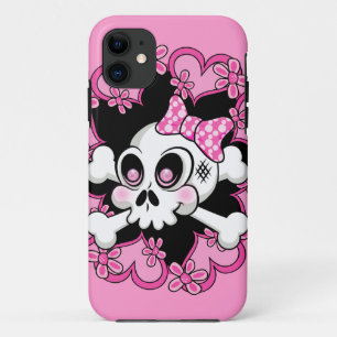 Capa Para iPhone 11 Crânio e Corações em Cuta