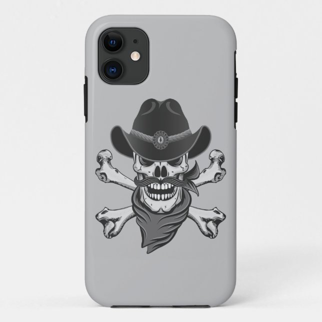 Capa Para iPhone 11 Crânio e Crossbones (Verso)