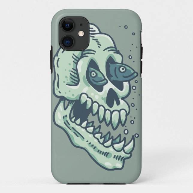 Capa Para iPhone 11 Crânio nas profundezas (Verso)