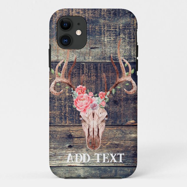 Capa Para iPhone 11 Crânio Russo de Veado de Turquesa Ocidental (Verso)