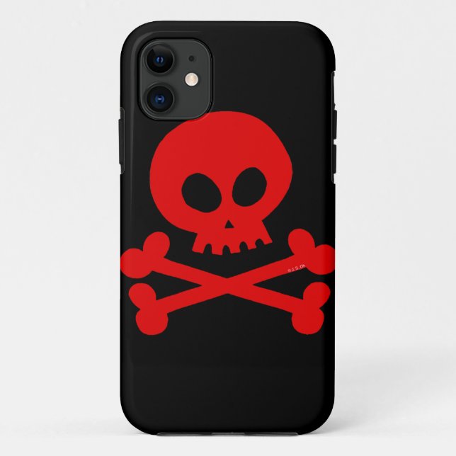 Capa Para iPhone 11 crânio vermelho (Verso)