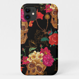 Capa Para iPhone 11 crânios florais
