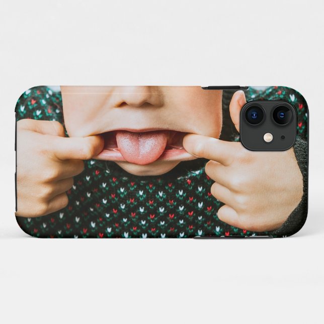Capa Para iPhone 11 Criança Faz Rosto (Verso (horizontal))
