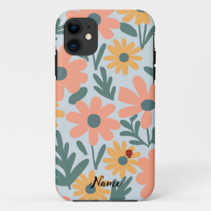 Capa Para iPhone 11 crianças Cute Ladybug Bolinhas Daisy Flower Padrão