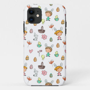 Capa Para iPhone 11 Crianças e Animais Decorativos Primavera