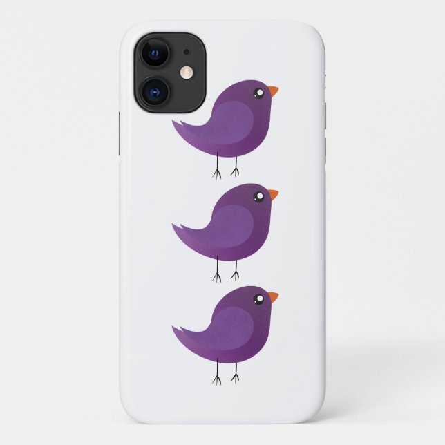 Capa Para iPhone 11 Crianças, passarinho fofo (Verso)