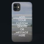 Capa Para iPhone 11 Crie sua própria cotação<br><div class="desc">Crie sua própria capas de iphone de cotação personalizada. Personalize esta capas de iphone com a tipografia moderna minimalista e o fundo paisagístico do oceano de praia.</div>
