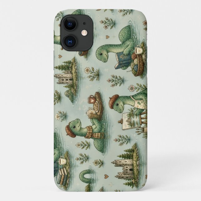 Capa Para iPhone 11 Criptídeos Aconchegantes Nessie Monstro do Lago Ne (Verso)