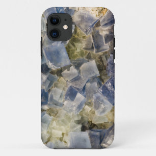 Capa Para iPhone 11 Cristais azuis da fluorite na matriz