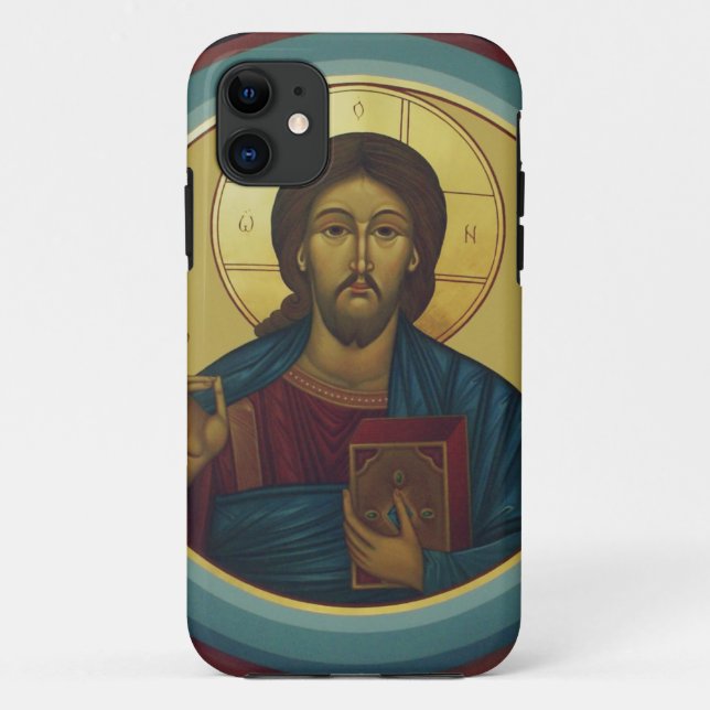 Capa Para iPhone 11 Cristo Pantocrator Bizantino Arte de Mosaico Redon (Verso)