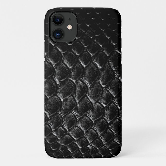 Capa Para iPhone 11 Crocodilo Preto Moderno (Verso)