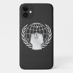 Capa Para iPhone 11 Cromo anónimo na fibra do carbono