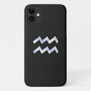 Capa Para iPhone 11 Cromo como Aquarius Zodiac na Pele Cobra