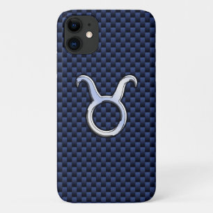 Capa Para iPhone 11 Cromo Como Taurus Zodíaco Sinal Azul Impressão d