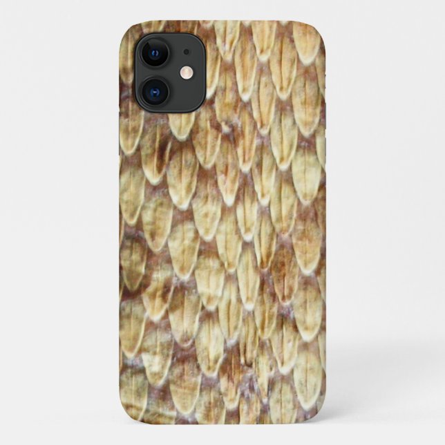 Capa Para iPhone 11 CROTALUS, RATTLESNAKE SKIN Cream Brown (Verso)